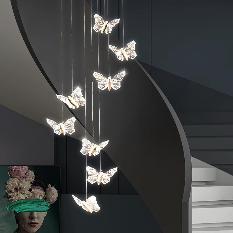 LED Butterfly Wall Lamp Nordic Pendant Lights Indoor Lighting Living Room Decoration Hanging Light Bedside Corridor Stairs