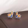 Charming Colorful Fawn & Giraffe Stud Earrings for Women