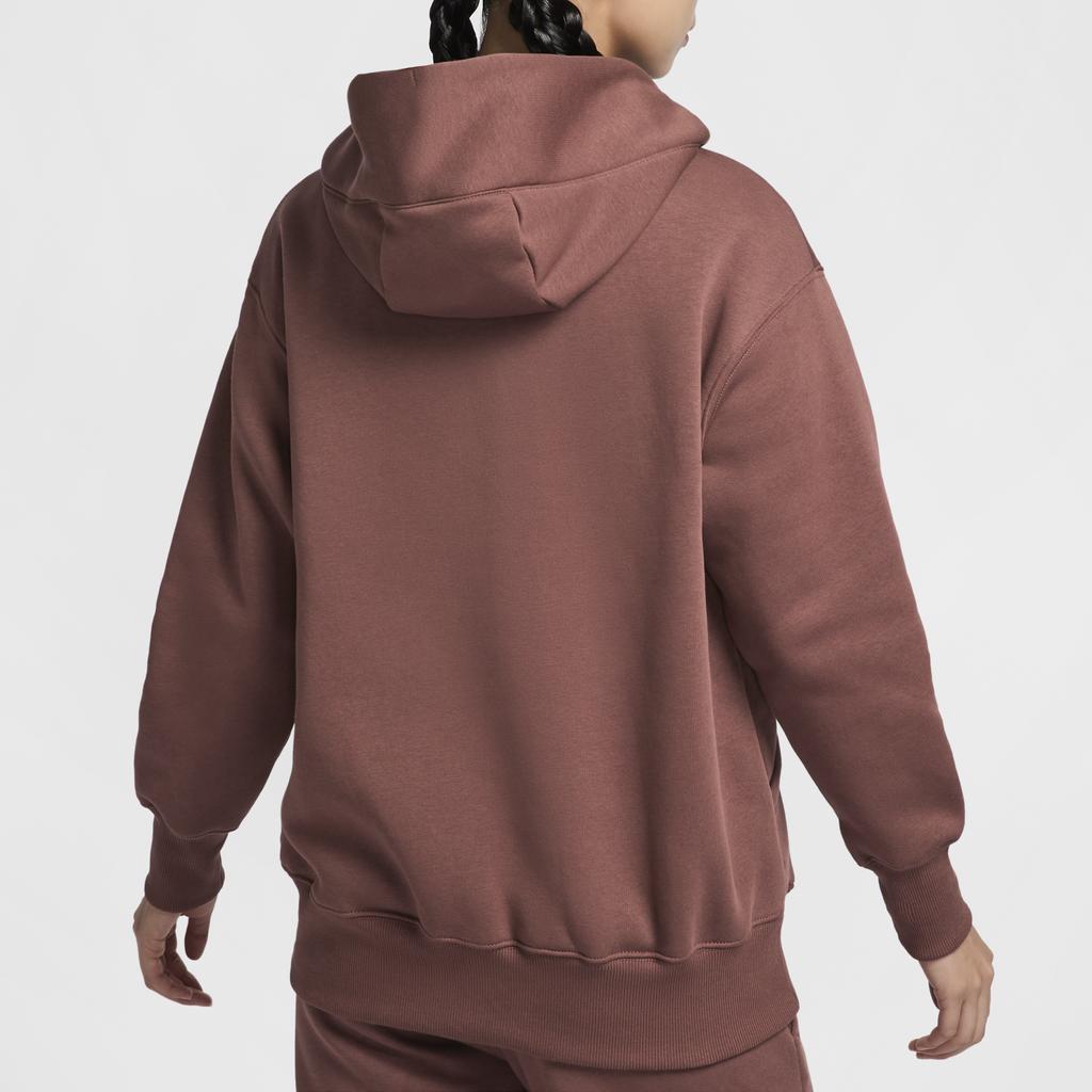 Nike Îmbrăcăminte sport Phoenix Fleece Swoosh Hanorac cu glugă, fermoar și confortabil, cu mânecă lungă, Hanorac pentru femei, roșu-maro Sail DQ5759-218