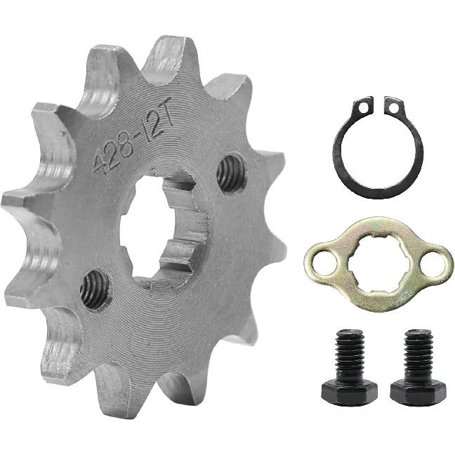 428 Chain Sprocket 12T 17mm Front Engine Sprocket Compatible with 50cc 70cc 110cc 125cc 140cc 160cc ATV Dirt Bike Quad TaoTao Roketa Sunl (12T, 17mm)