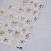Gradient White Pink Butterfly Flower Shiny Stars Chic Spring Petal 5D Soft Adhesive Nail Art Stickers Decorations Manicure Decal