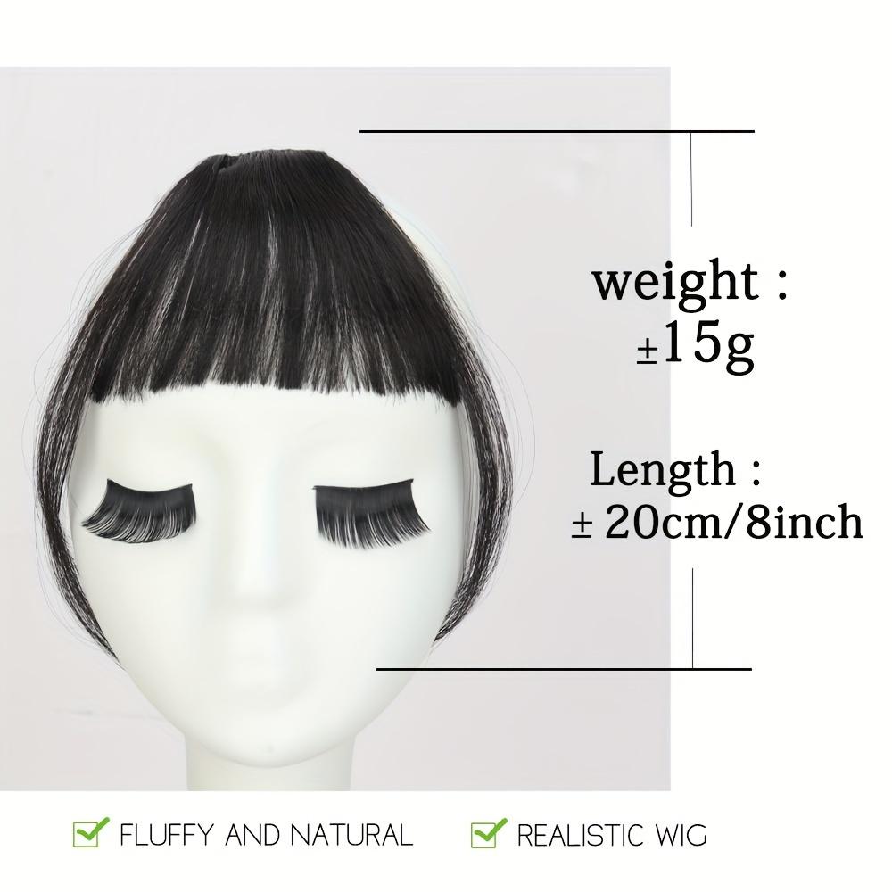 XINRAN Synthetische kurze gerade Clip-in-Luft-Pony-Perückenverlängerungen mit ordentlichen Pony-Fransen-Haarteilen, natürliche Perücke für Frauen, Cosplay-Kleidung