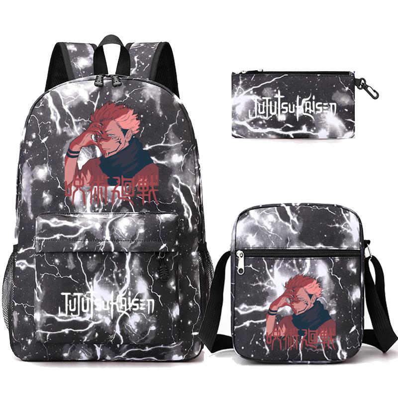3 teile/satz Anime Rucksack für Jungen Mädchen Leichte Taschen Hildren Schul Student Kawaii Rucksack Zurück Zu Schule