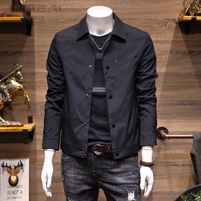 Pánská bunda Nová Jaro a Podzim Trendy Korejský Styl Pěkná a Univerzální Límec Tenká Ležérní Pracovní Bunda