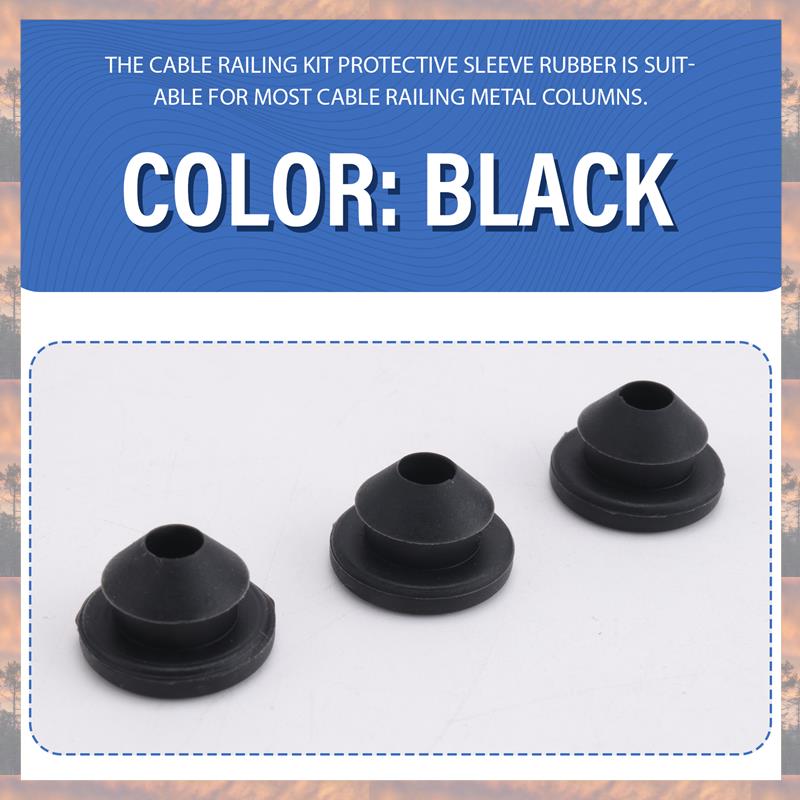 2025 Trend 100PCS Cable Railing Rubber Grommets Kit For 1/8Inch 5/32Inch 3/16Inch Cable For Metal Cable Railing Posts,Cable Rail