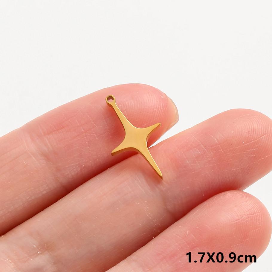 6Pcslot Real Gold Plated Space Alien Pendants Astronaut Sun Moon Star Charm Stainless Steel Charms For Jewelry Making Supplies