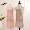 Kitchen Tool Storage Apron Cotton Linen Striped with Pocket Breathable Waterproof Oil-proof Bib Adjustable Men Women Chef Cooking Baking Sleeveless