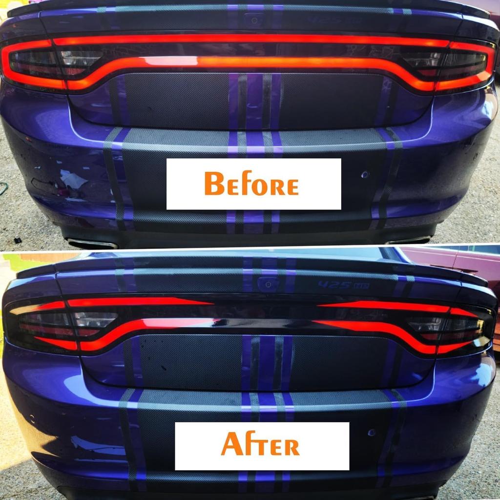 Generische 2 Stück Rücklicht-Tönung für Dodge Charger 2015-2024, Außenzubehör, Kompatibel mit 2015-2023 Modellen, schwarz