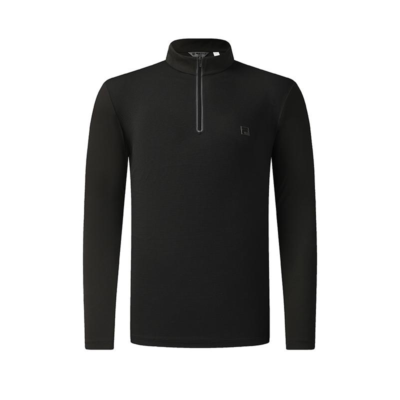 Fila Golf Series Casual Sports Simple Style Elastic Soft Stand Collar Long Sleeve T-Shirt Men Tops A11M545221FBK