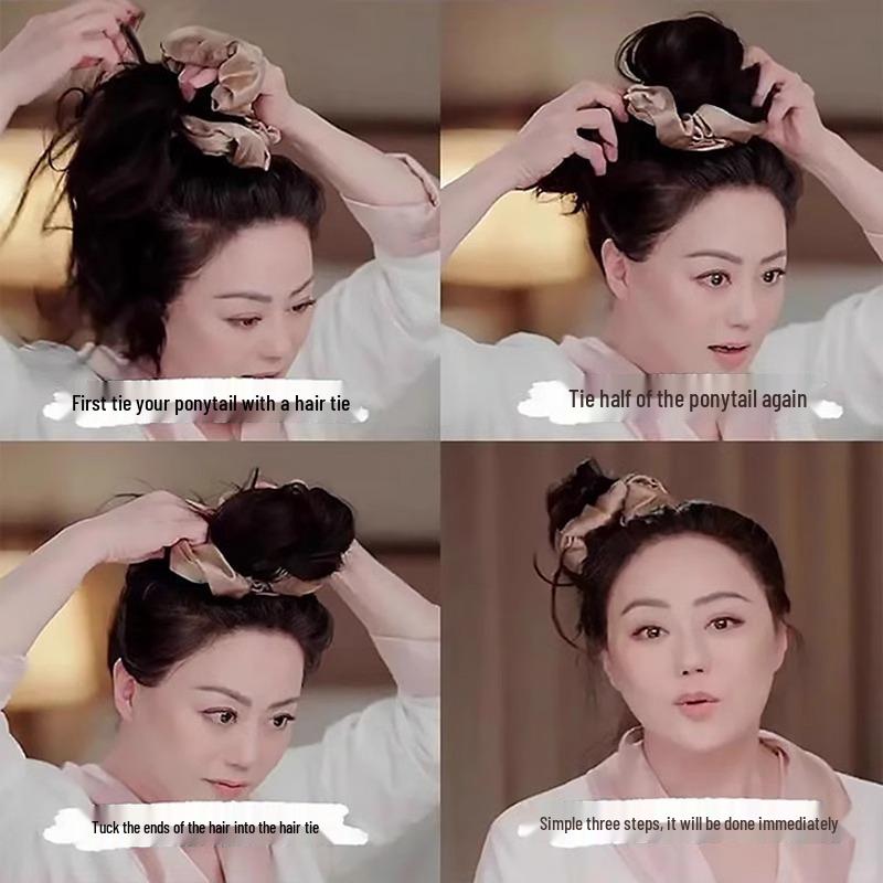 Liu Yifei Style Satin Silk Scrunchie: Large Hair Tie Accessory