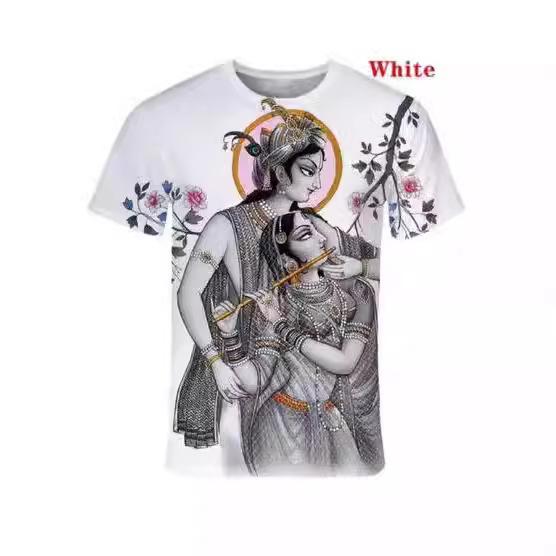 Summer Men's and Women's 3D Printing Hindu God Shiva Cool Fashion T-Shirt Fun Shiva Short