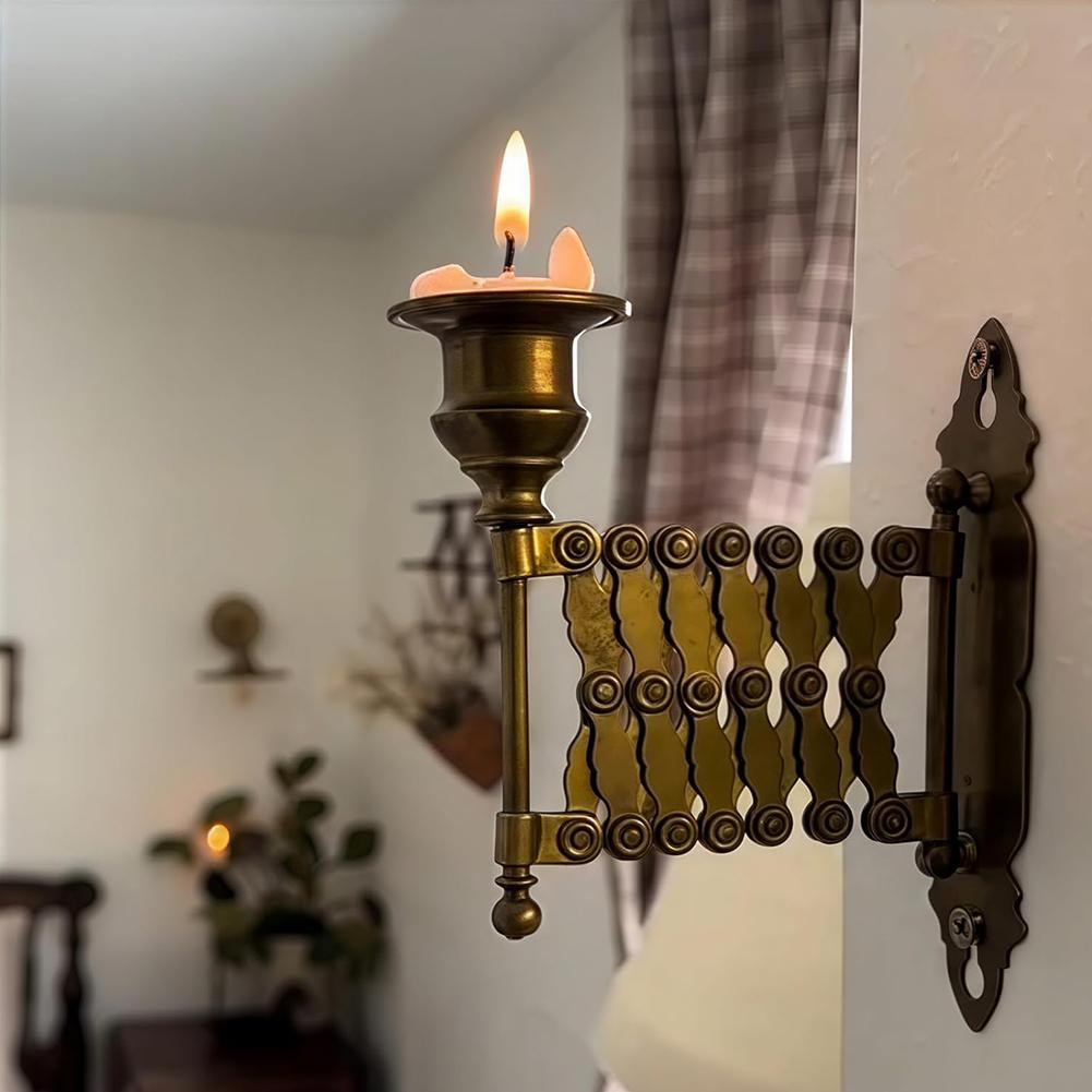 Extending Taper Candle Holder Multi-Purpose Vintage Candle Sconce Holder Telescopic Metal Candle Decorations for Home Decor