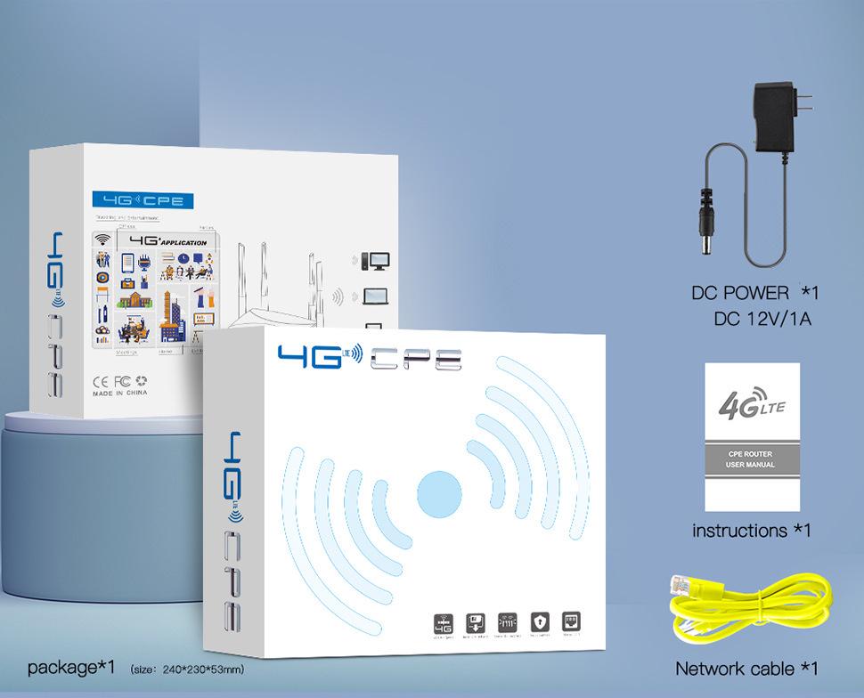 4G LTE CPE WiFi Router for Home - Mobile SIM Card Router with Russian-European Compatibility