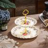 Ceramic Three-Tier Pastry Stand: English-European Style Fruit Bowl, Cake, Candy, and Snack Plate for Afternoon Tea.