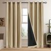 Grommet Blackout Curtains for Bedroom and Living Room - 2 Panels Set Thermal Insulated Room Darkening Curtains