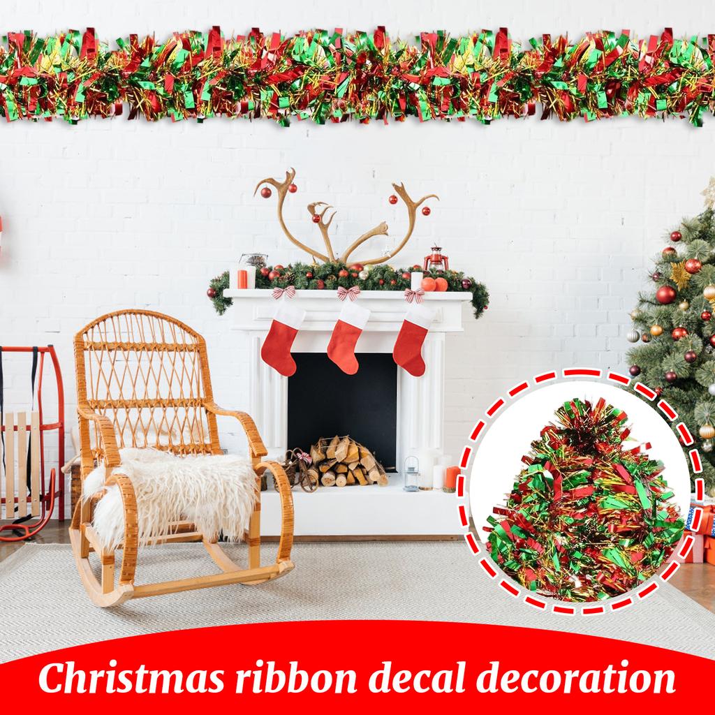 3pcs Christmas Red, Green, Gold Foam Silk Ribbon With 9cm2 Meter Dense And Thick Decoration