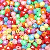100Pcs/Lot Flat Round Acrylic Beads Colorful Heart Loose Spacer Bead for Jewelry Making Handmade DIY Bracelet Necklace Accessory