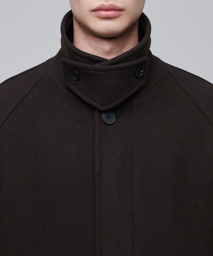 Musinsa Standard Manteau Balmacaan Surdimensionné en Mélange Cachemire [Marron Foncé]