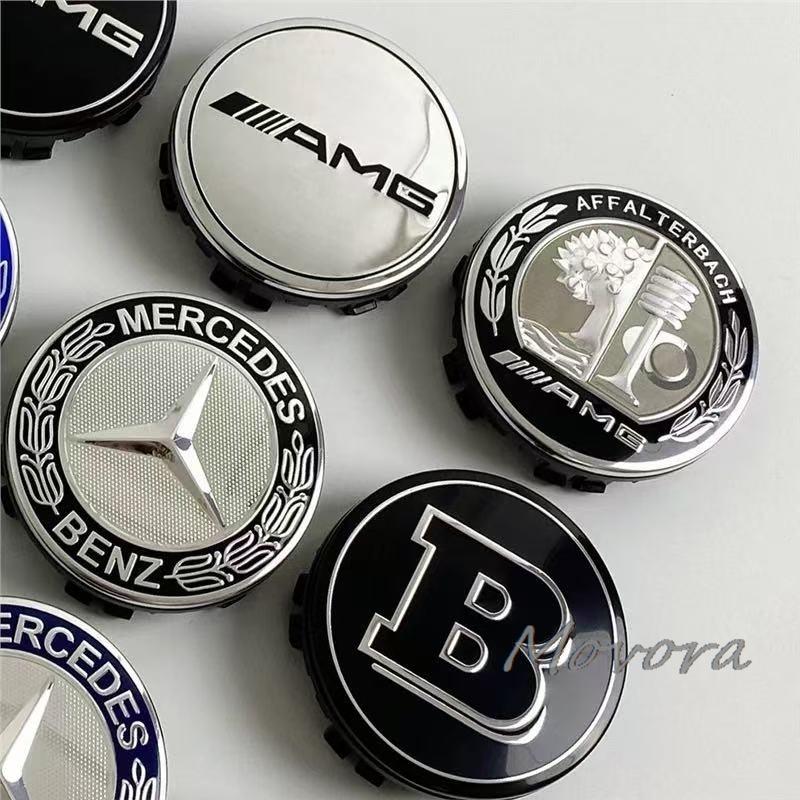 Hub Cap 4PCS 75mm*68mm Car Emblem Wheel Hub Center Cap Sticker Rim Badge Cover For Mercedes Benz GLE63 CLS63 GLC63 W204 AMG Stickers