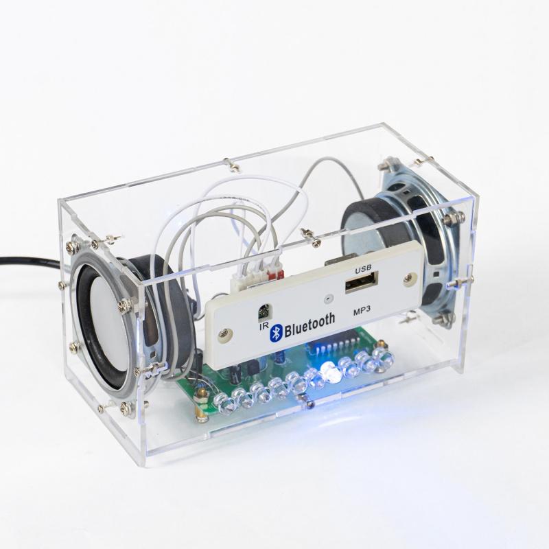 Dual Channel Mini Speaker DIY Kit, Multifunction Music Spectrum MP3 Power Amplifier Welding Assembly Electronic Set