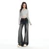 Women's 2025 Low Waist Retro Flare Jeans: Distressed, Slimming & Versatile