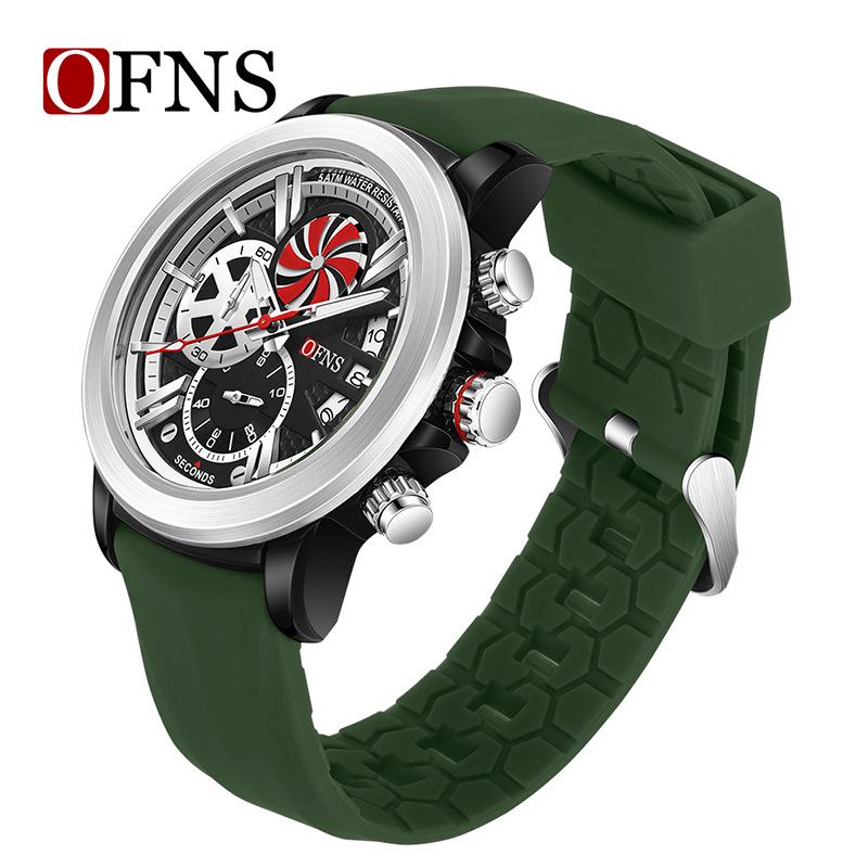 Oufannishi Men s Waterproof Sports Chronograph Watch with Luminous Dial and Calendar
