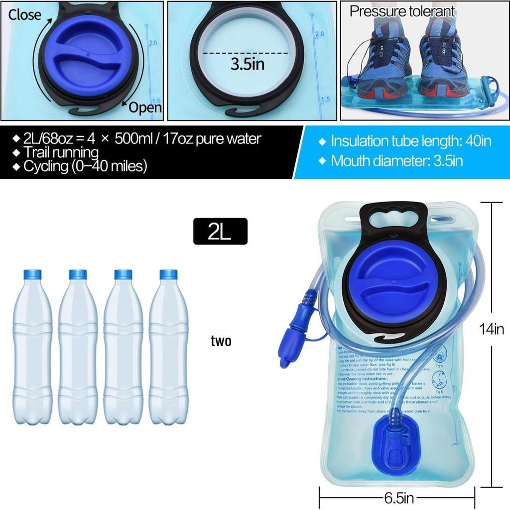 2L Large Capacity PEVA Water Bladder for Outdoor Activities – Hiking, Cycling, Mountaineering