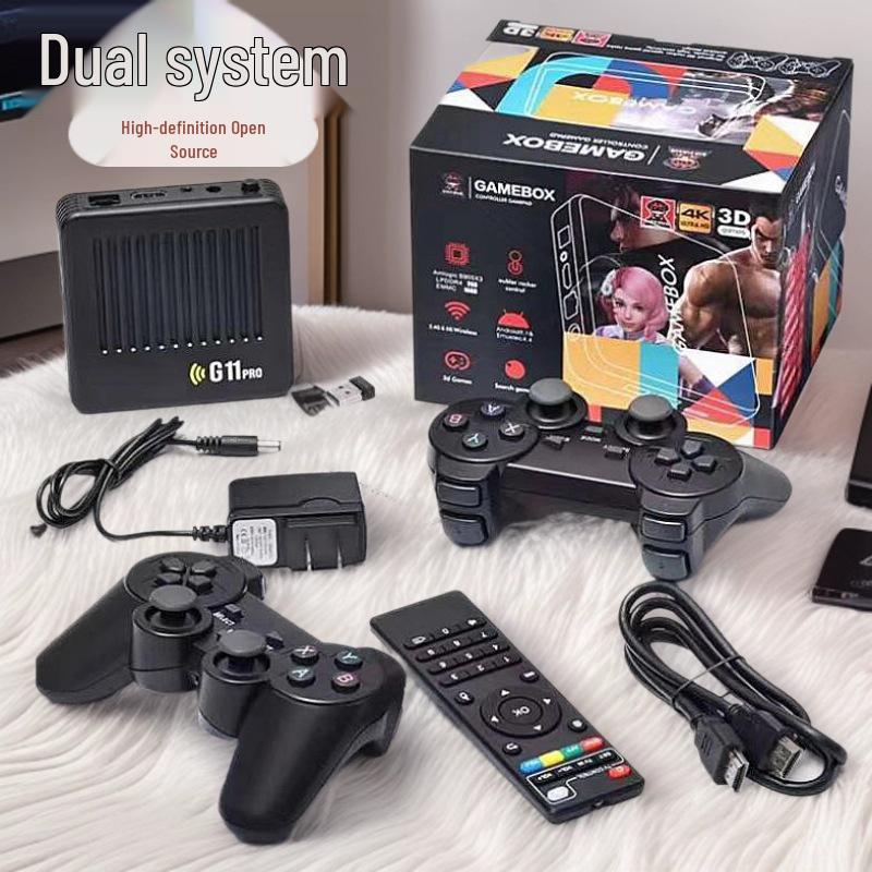 

Игровая консоль для всей семьи G11PRO: Двухсистемная 4K ТВ-приставка и Аркадный автомат для двух игроков. 64G Wireless US