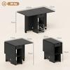 Folding Dining Table, Extendable Kitchen Table for 2 to 4 People, 2 Drop Leaf, 120 x 72 x 75 cm, Black