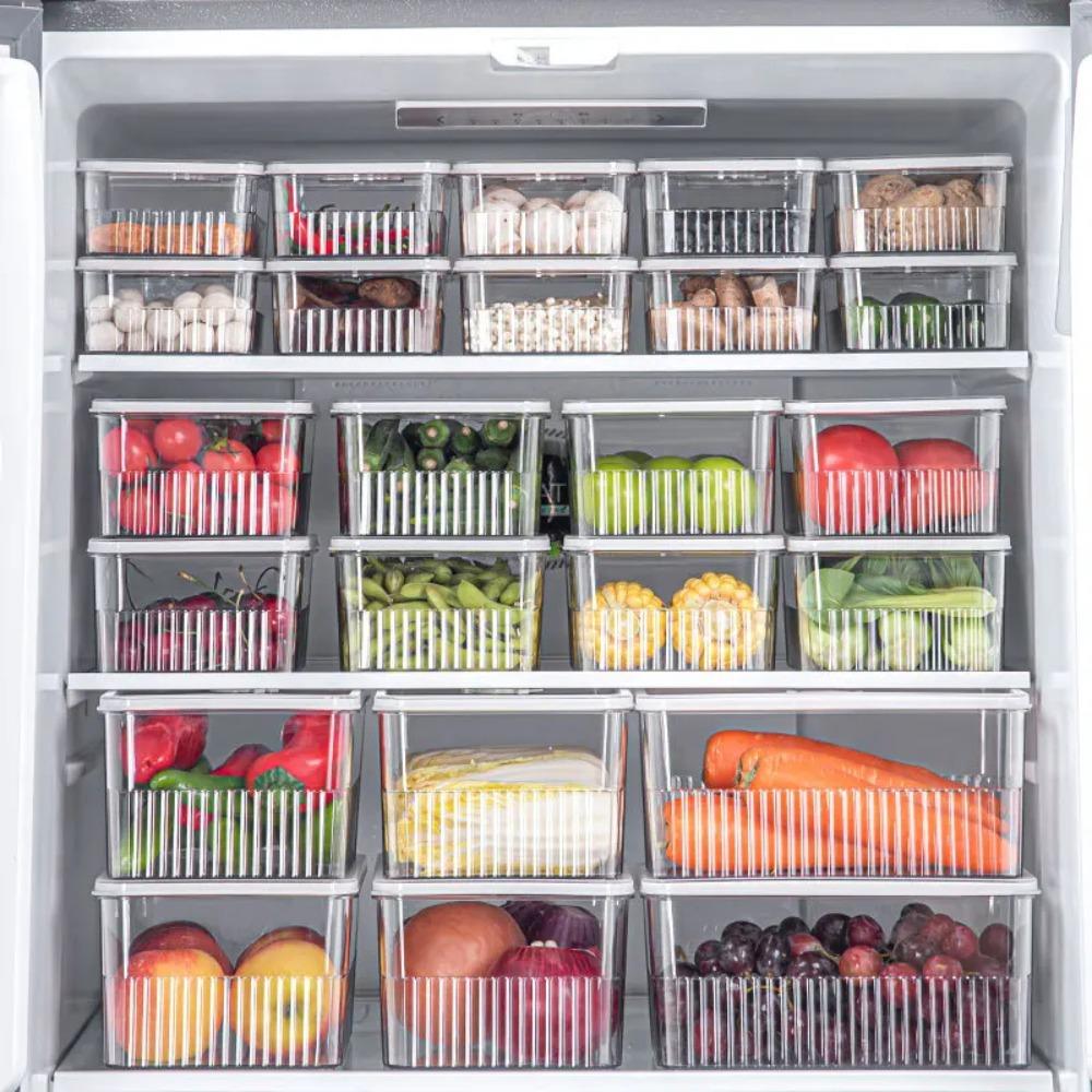 Portable Timeable Refrigerator Storage Box Transparent Kitchen Organizer  Kitchen Supplies