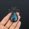 Labradorite Pendant, Handmade Gemstone 999 Copper Wire Wrapped Pendant Antique Jewelry, For Gift Silver Jewelry
