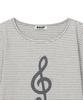 BAUF Melody Boat Neck 3/4 T-Shirt [Stripe Gray]