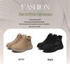 2025 Autumn/Winter Women's Fleece-Lined High-Top Sneakers with Thick Soles