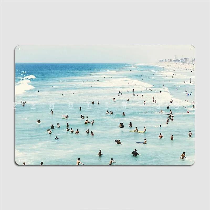 

Прибрежное пляжное искусство Синяя вода Море Океан Металлическая табличка Настенная Пещера Клуб Бар Тарелки Пользовательская Жестяная табличка Постер 20x30cm（7.8x11.8inch）