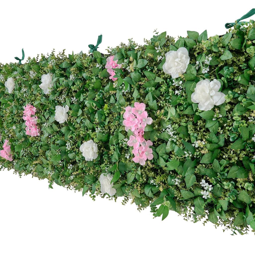 Artificial Luxury Flower Wall Backdrop, 2 PCS, Each Panel 61 x 243.8 cm, Gorgeous 3D Silk Floral Backdrop Pet Friendly, Easy Installation Flower Wall