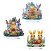 Acrylic Easter Bunnies Decor Easter Decoration for Fireplace Home Corner
