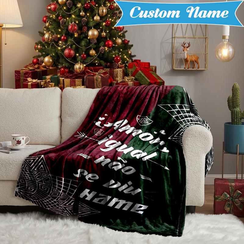 Custom Name Love Equality Fluminense Blanket Lightweight Ideal Bedding Blanket Perfect for Travel, Camping, Living Rooms, Sofas, Christmas Gift