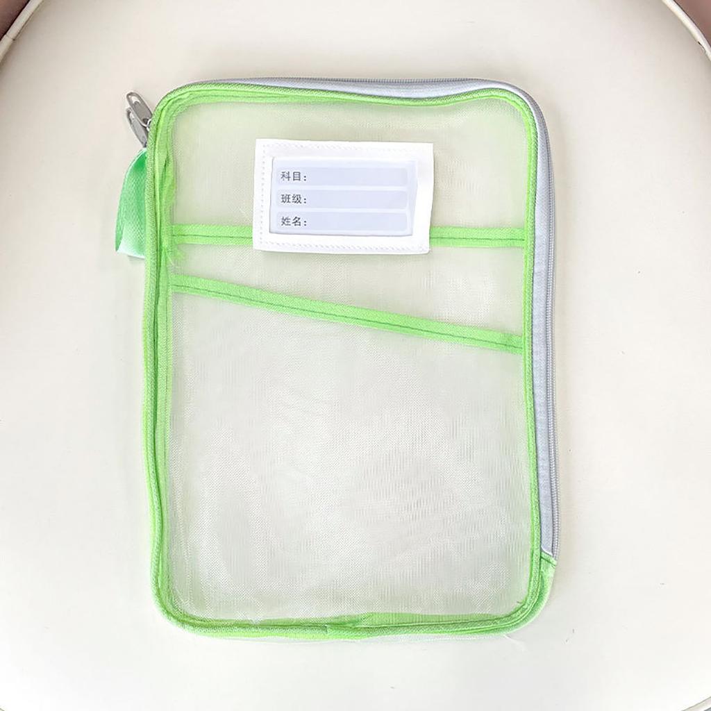 Nylon Mesh Mesh Zipper Pouch Bag Multifunctional Large Capacity Document Bag Portable Transparent Data Storage Bag