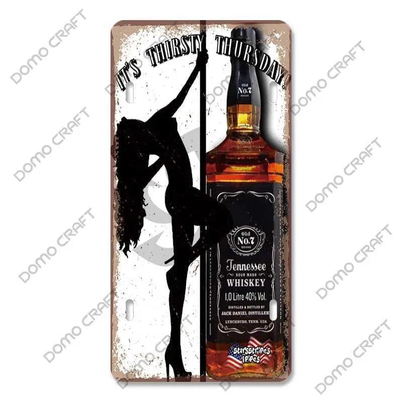 Whiskey Poster Metallblech Logo Whiskey Mädchen Weinglas Retro Metallschild Bar Club Bar Wohnzimmer Heimwanddekoration