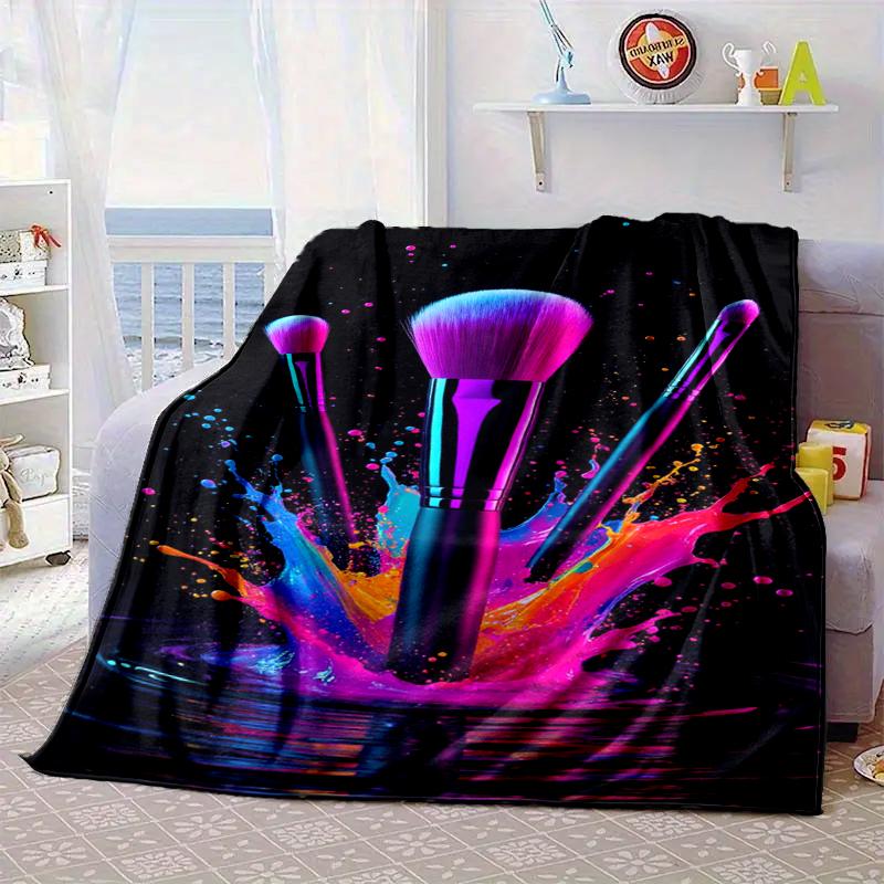 Colorful Lipstick Collection Blanket Flannel Blanket for bed, sofa, Camping, Hiking, Picnic Essentials, gift for family Fan gifts