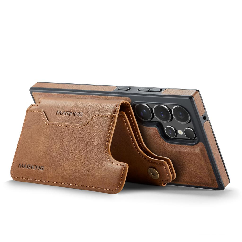 MAGKING K3 Series For Samsung Galaxy S23 Ultra Case Compatible with MagSafe Wallet PC+TPU+PU Phone Cover