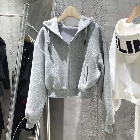 Dámské zimní kabát s kapucí dopisní potisk Dlouhý rukáv Silný zip Kapsy se stahovací šňůrkou Elastický lem manžety Měkký Teplý Ležérní Hip Hop Dámská bunda