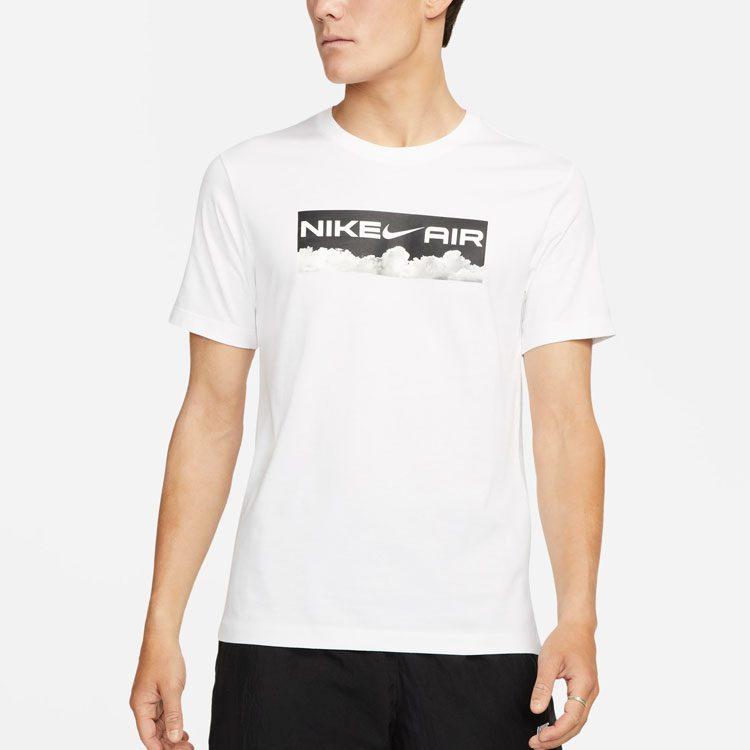 Nike T Shirts Men's White Crew Neck Moderate Straight Fit DR7806-100