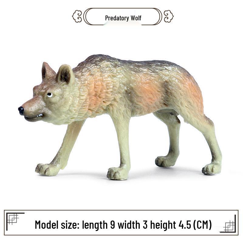 Cross-border Wild Animal Model: Prairie, Brown, Snow, Predator Wolves & Cub Educational Display Toy
