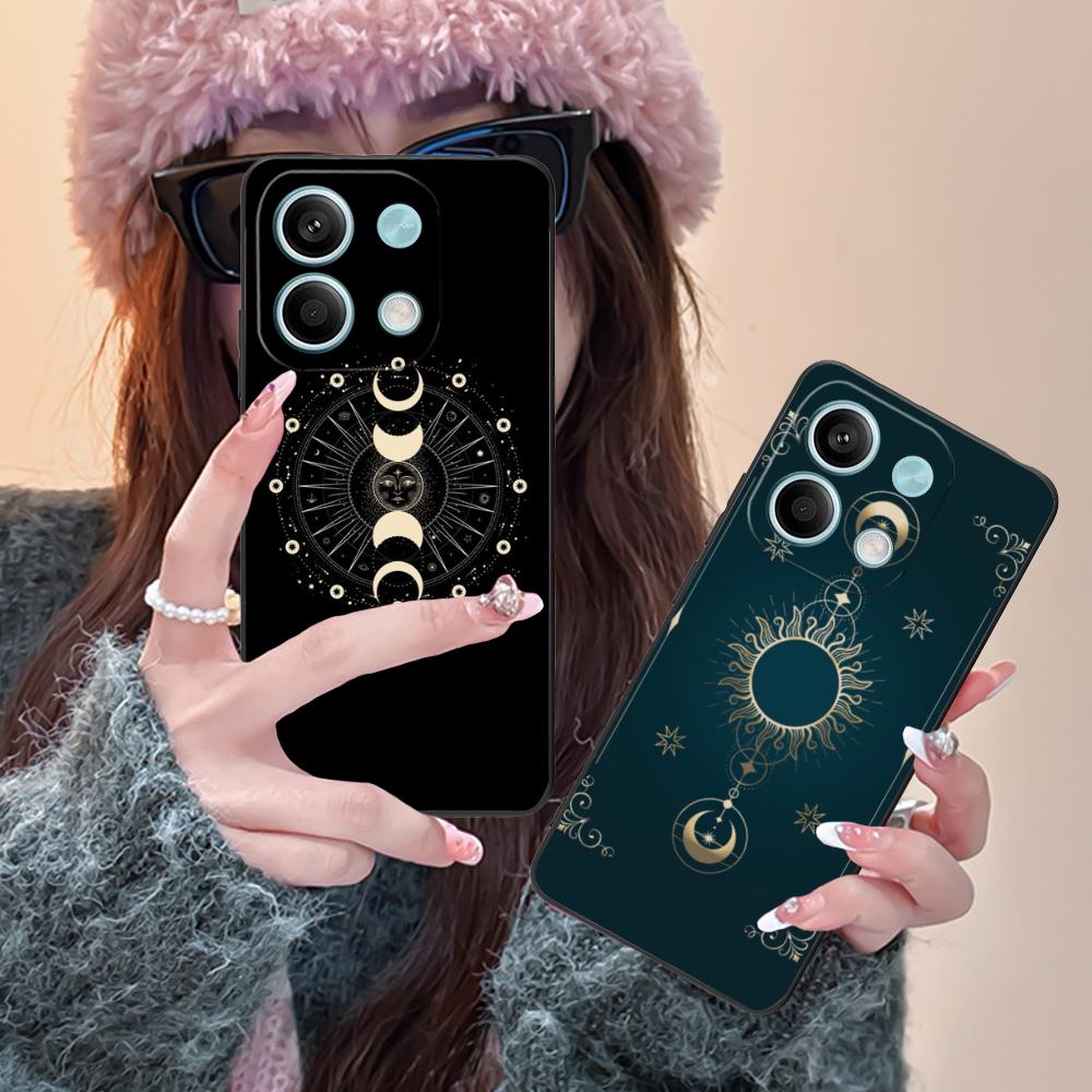 Sun Moon Mobile Cell Phone Case for POCO F7 F6 F5 F4 F3 F2 Pro GT C75 C71 C65 C61 C40 Pro Ultra Colorful Printing Cover Luxury