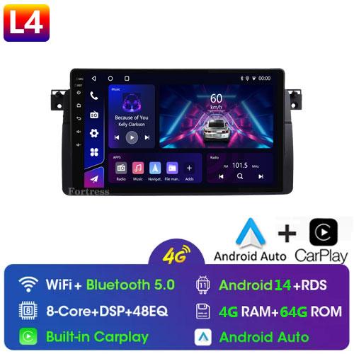 for BMW E46 M3 X5 1998-2006 Android 12 Car Radio Multimedia Video Player 2 Din Navigation Carplay DVD Head Unit Audio Stereo Gps