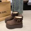 Cm Thick-soled Heightening Small Martin Boots Women's Short Boots Piled and Thickened Warm Snow Boots Cotton Shoes