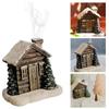 Resin Chimney Hut Decoration Cartoon Christmas Chimney Hut Incense Cone Burner New Year Gifts
