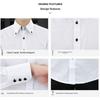 Spring Autumn Men's Executive Shirt Korean Fit, Permanent Press Formal Office Wear, Breathable Thin Long Sleeve Business Casual