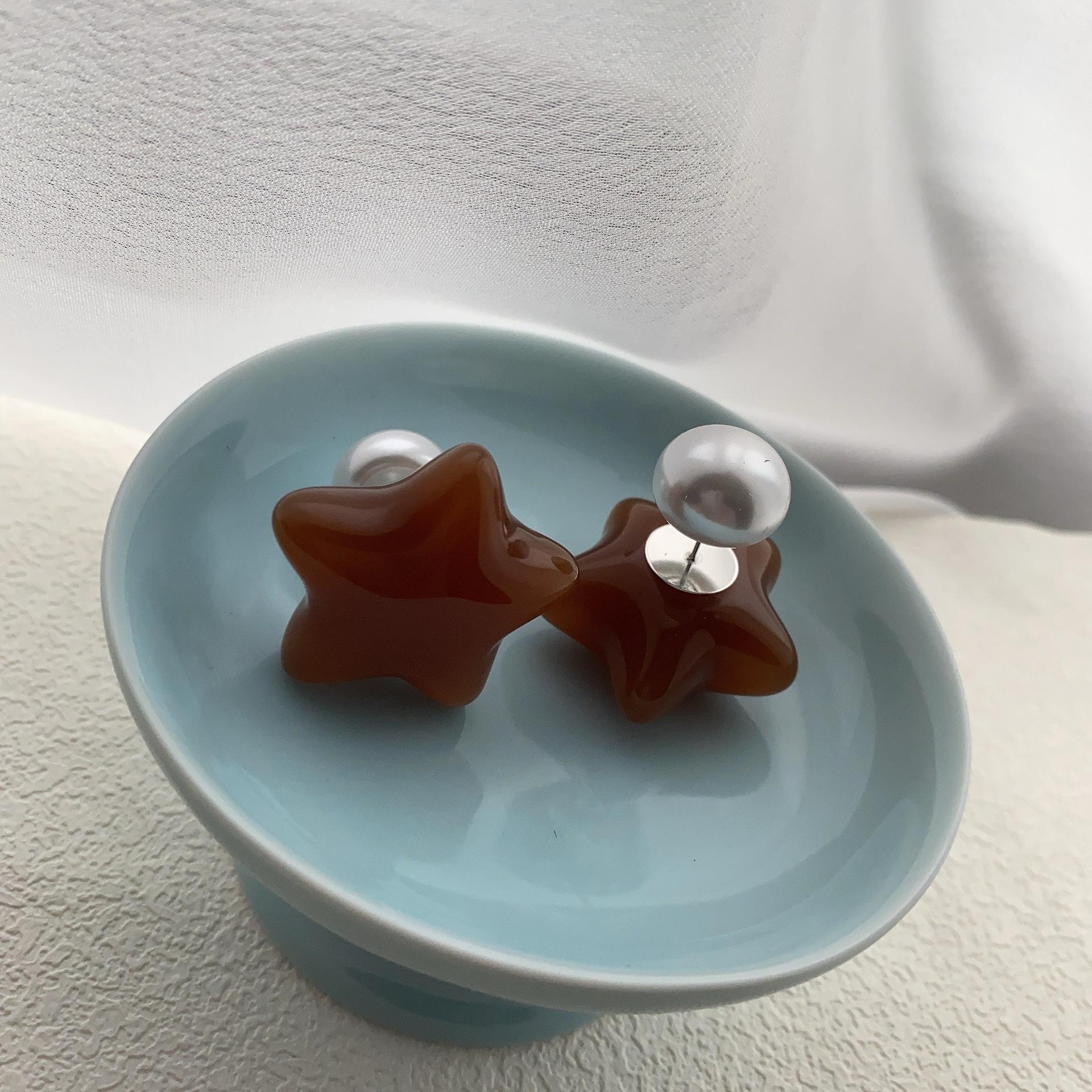 

Candy Color Love Star Stud Earrings Summer Dopamine Small Fresh Earrings Simple Versatile Sweet Girl Heart Earrings